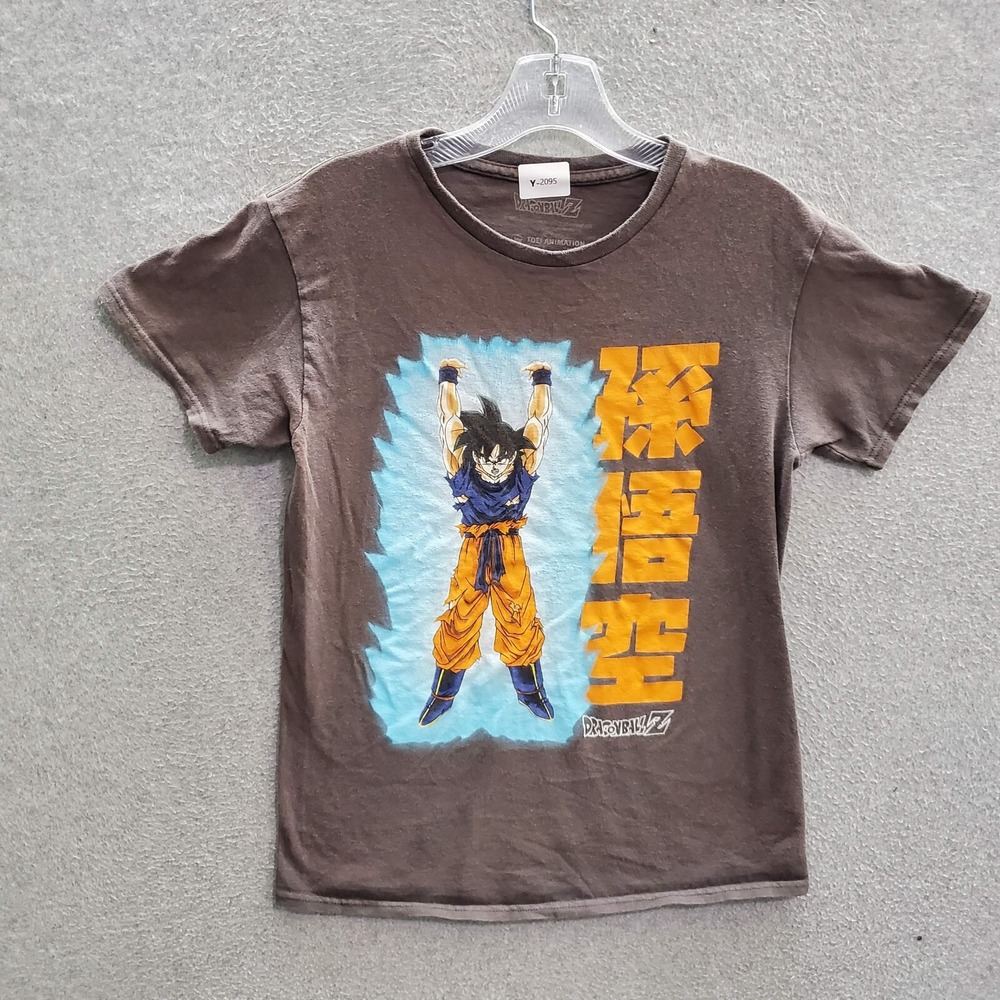 Dragon Ball Z‎ Men T-Shirt Small Gray Toei Animation Goku Graphic Short Sleeve
